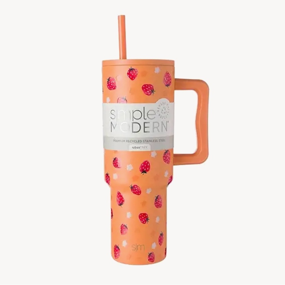 Simple Modern Strawberry Field 40oz Trek Tumblr Whole Foods Exclusive